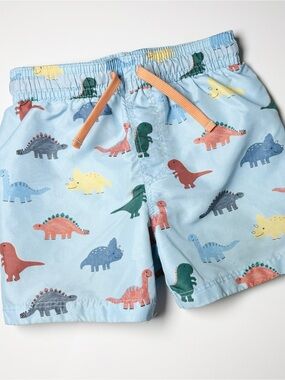 H&M Infant Boys All Over Dinosaur Print Swim Trunks Size 6-12M Pastel Summer